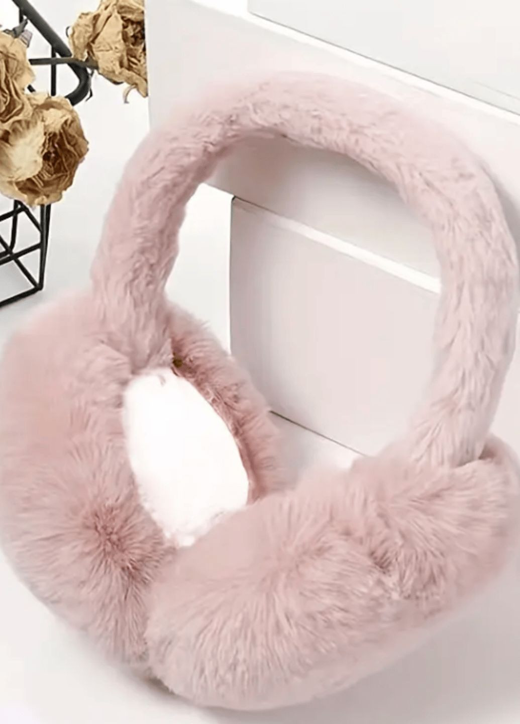 Тёплые наушники мех розовые ушки тедди детские ушки зимние розовые наушники меховые ушки женские на зиму No Brand (311313964)