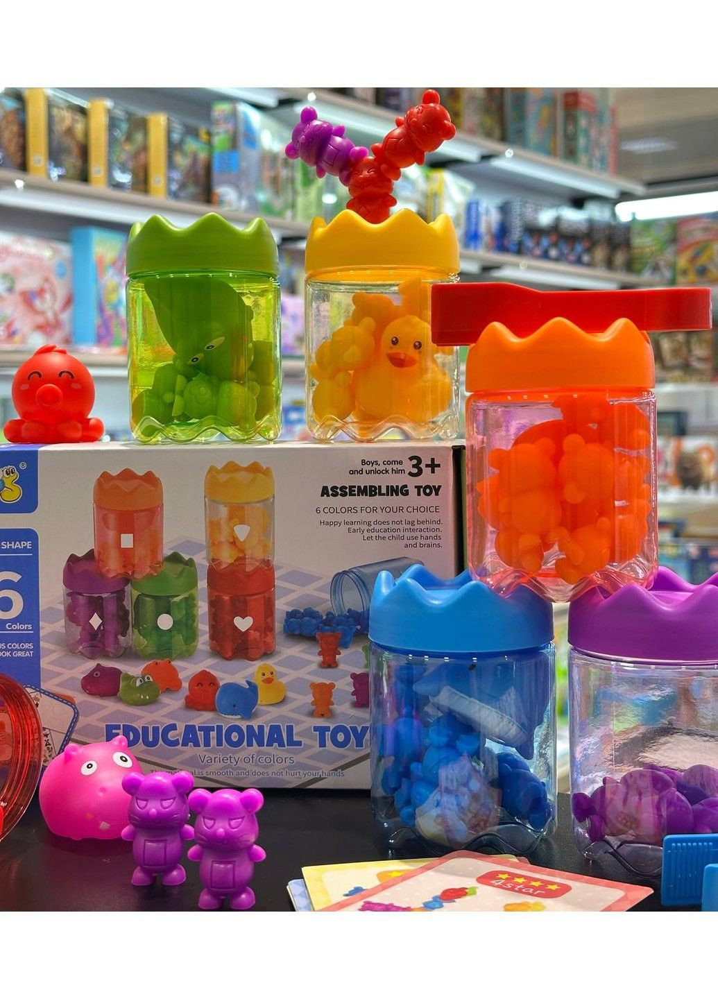 Развивающая игра - сортер Монтессори 98 детали, карточки с заданиями, щипцы No Brand (323159655)