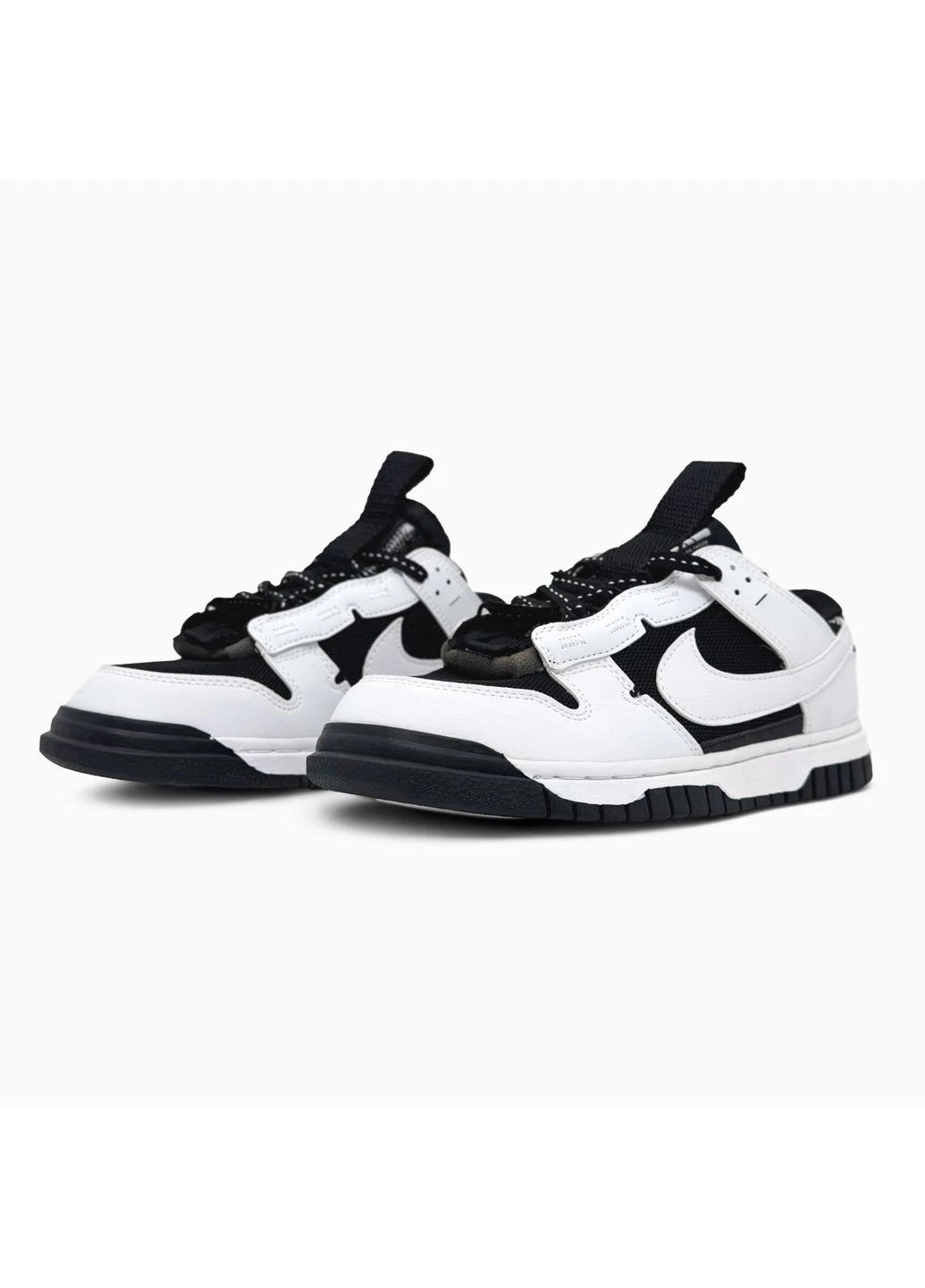 Белые летние кроссовки nike air dunk jumbo remastered black/white найк данк No Brand