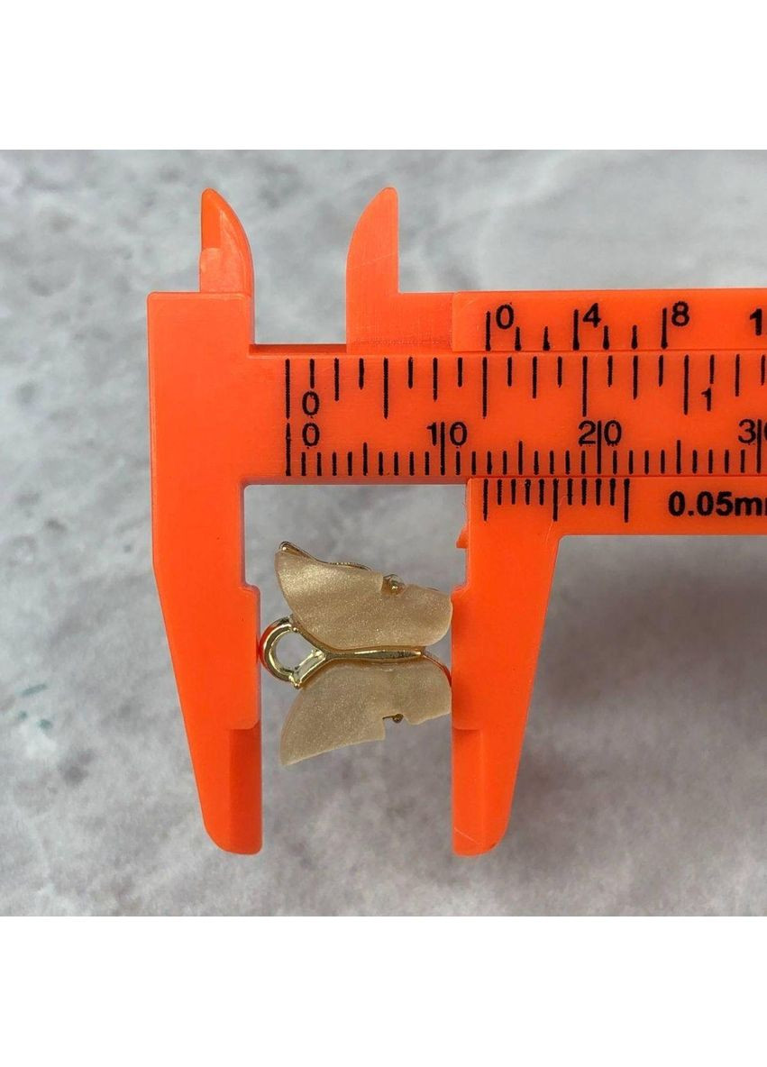 Підвіска "Метелик з перламутром" 14 мм, - бежевий у золоті Plus-plus (352749467)