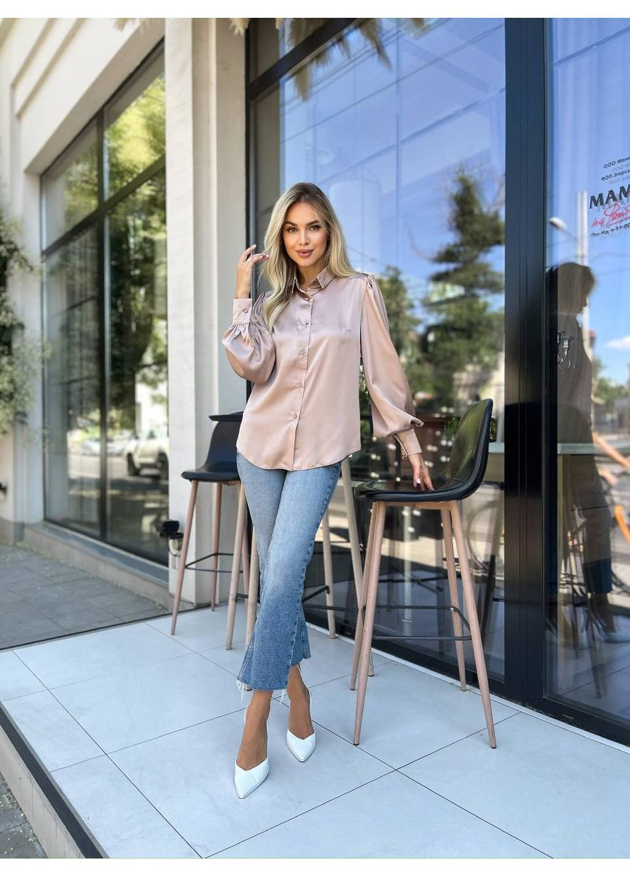 Кавова блуза жіноча однотонна Style Point