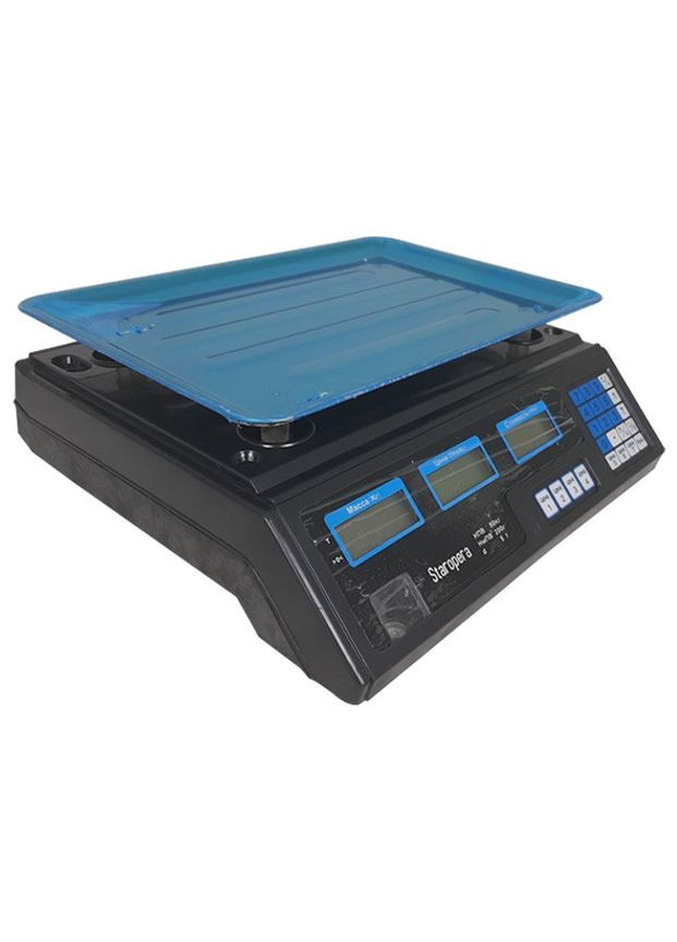 Беспроводные платформенные весы Staropera на 50 кг с аккумулятором 4В 24/32см Черный/Синий Wimpex (340908269)