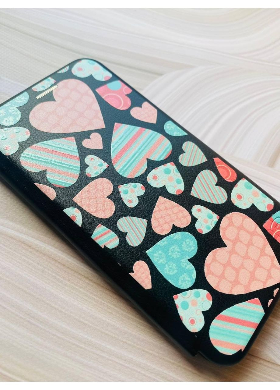 Чехол-книжка с рисунком на Xiaomi Redmi 14C / Poco C75 Разноцветные сердечка (принт 334) Creative (355405233)