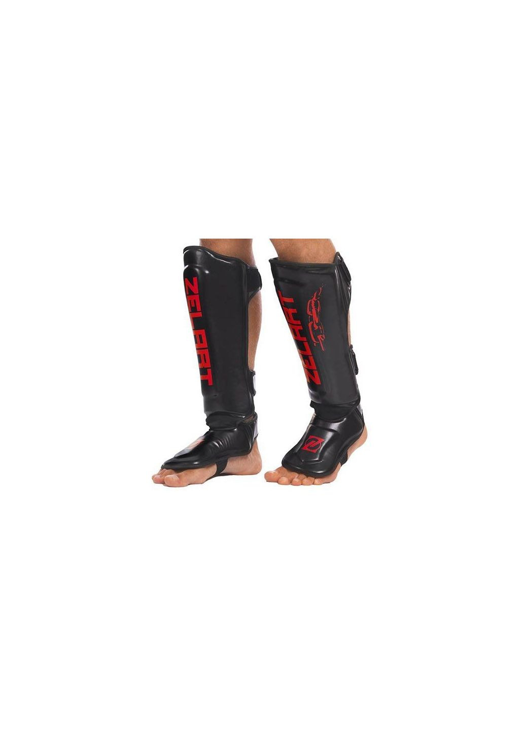 Захист для гомілки та стопи BO-1321 Чорно-червоний, (37363080) Zelart (323036516)