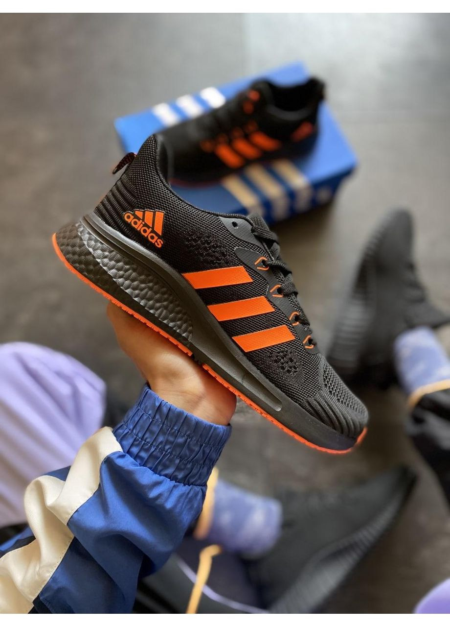 КРОССОВКИ ЖЕНСКИЕ ADIDAS RUNNER BLACK ORANGE АДИДАС No Brand чёрные демисезоны (367171695)