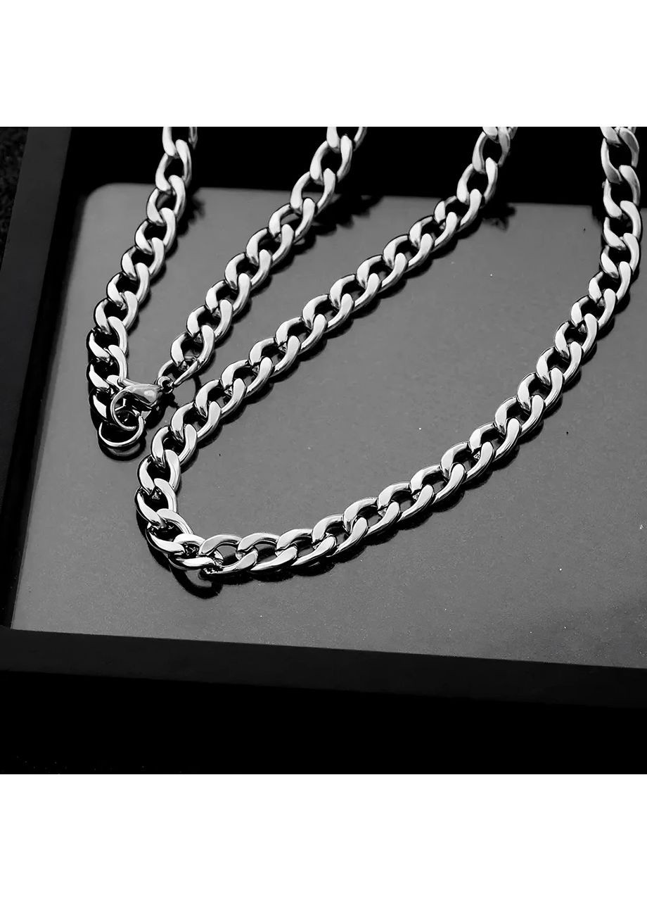 Колір Срібний ланцюжок чоловічий на шию 60 см/6 мм, Ланцюг на шию чоловічий Ц-2 AAA (358935421)