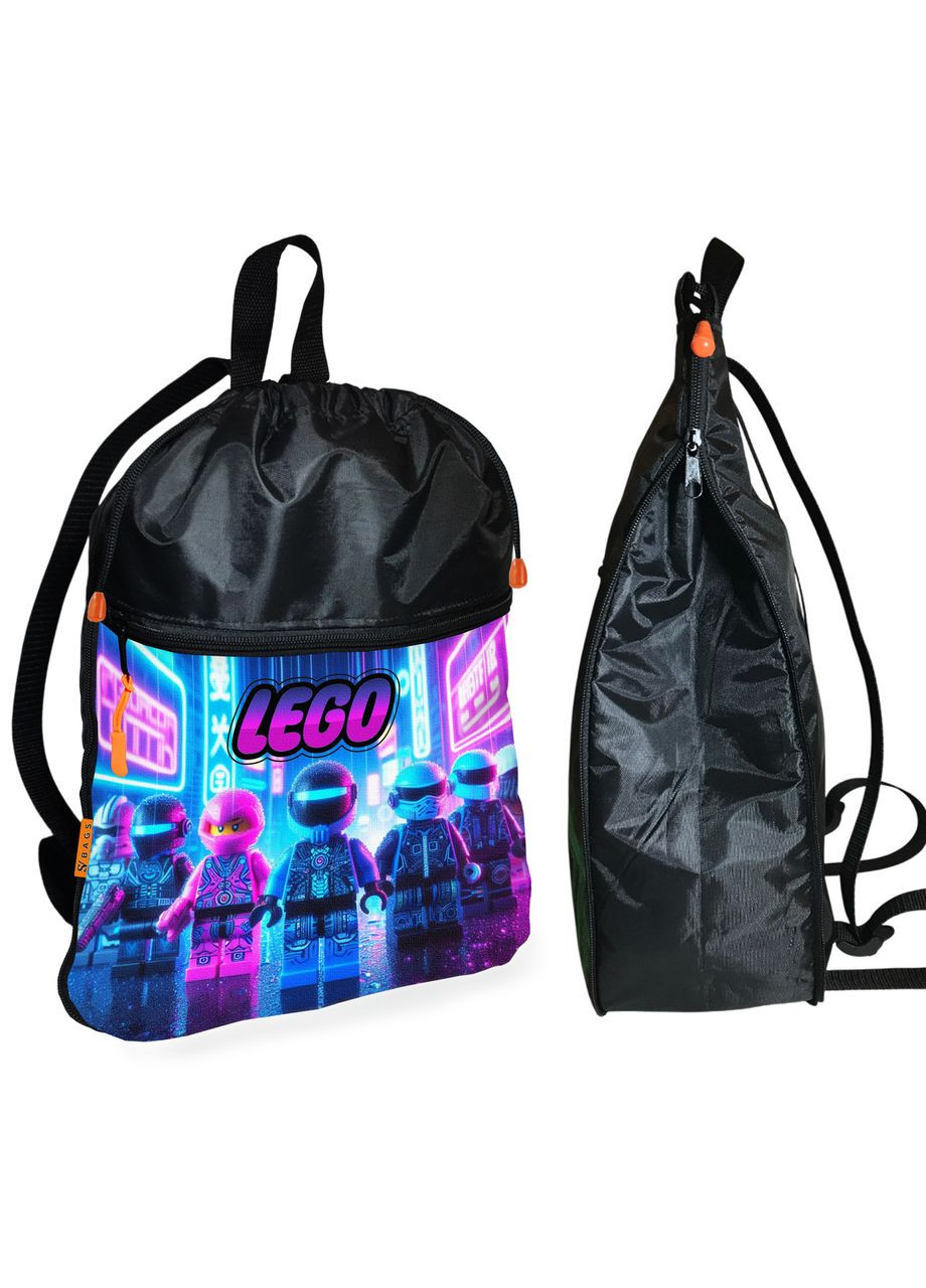 Рюкзак-мешок для обуви,спортивной формы Лего "LEGO" детская сумка для сменки с расширителем (1464) No Brand (324834017)