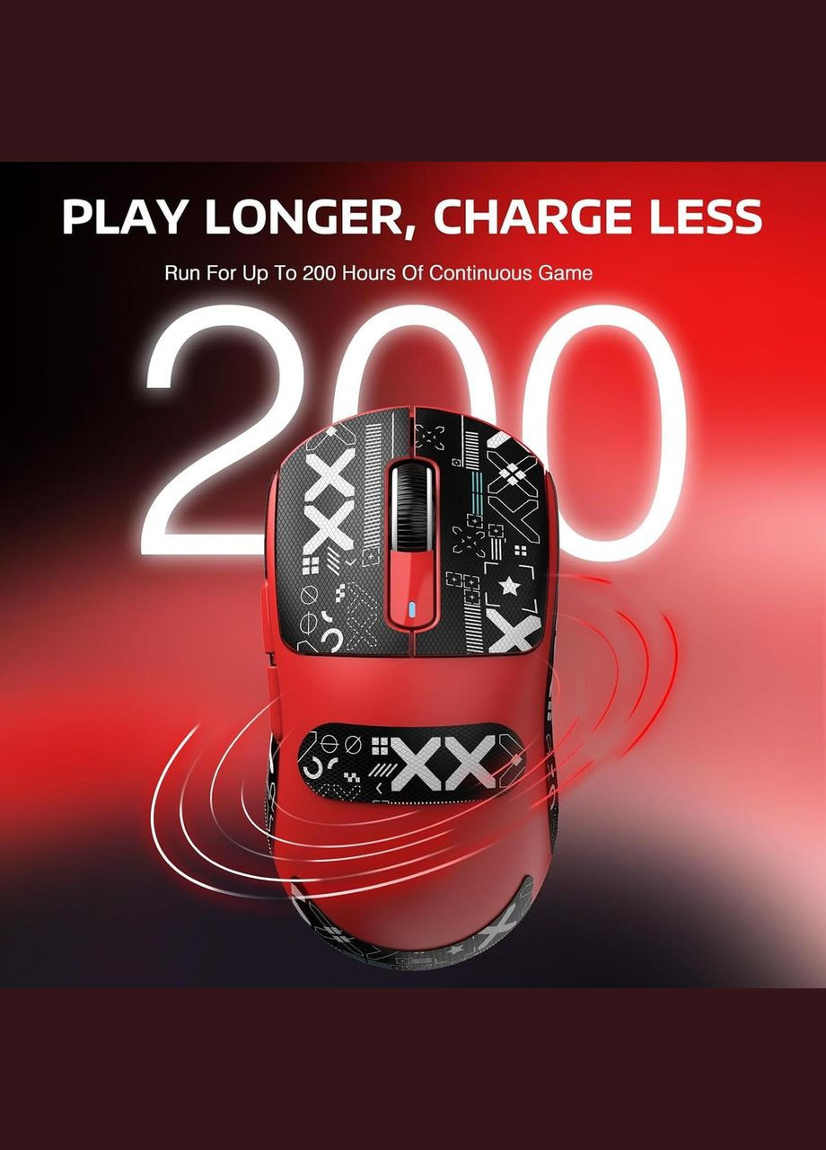 Бездротова мишка X3 Red | Сенсор PAW3395 | 65 годин акум ATTACK SHARK (345627073)