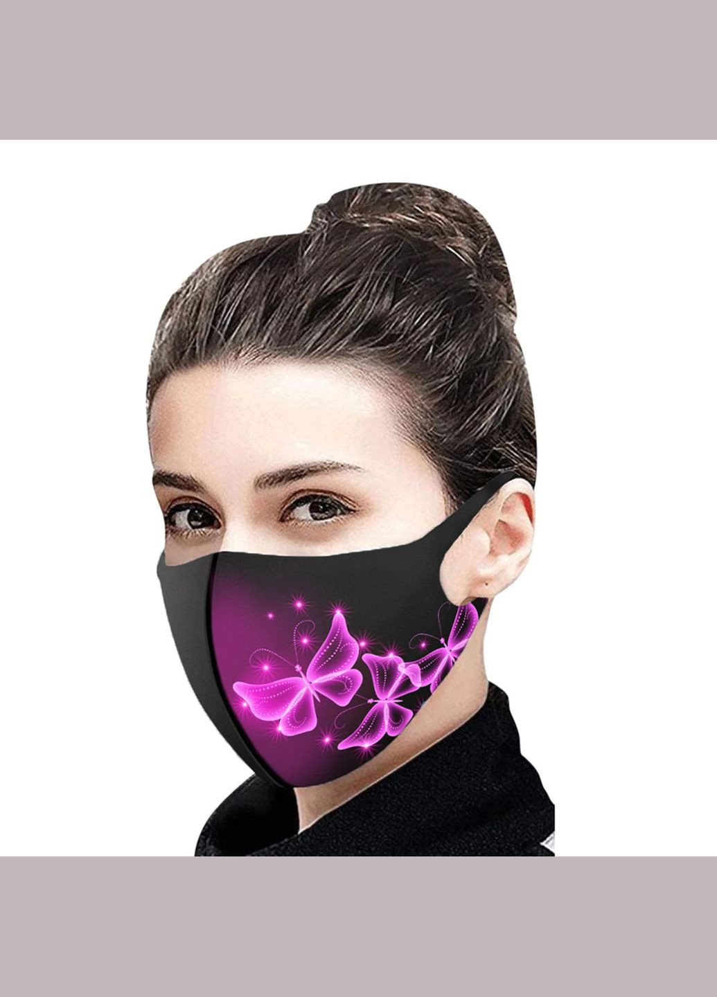 Тканевая маска для лица с красивым принтом, моющиеся, многоразовая маска, легко дышать в ней No Brand (285272325)