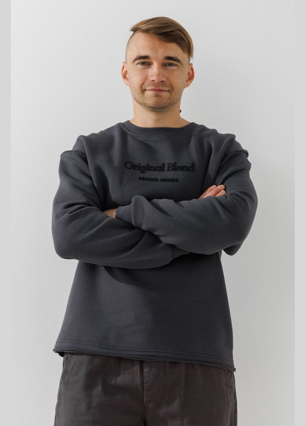 Темно-серый свитшот с принтом мужской -33 темно-серый shop (2000990785534) Demos (315976472)