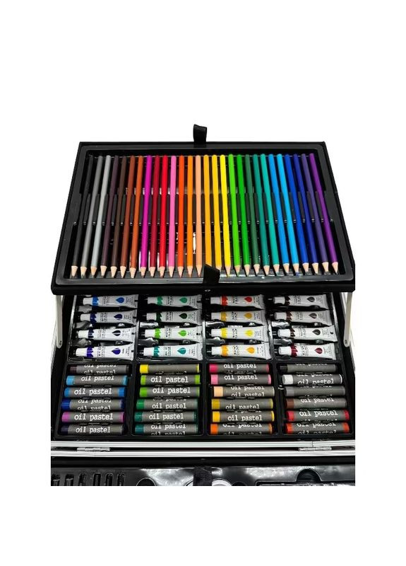 Дитячий набір для малювання у металевій валізці • Художній набір для творчості з фарбами та олівцями • Подарунок для дівчаток No Brand (371788138)