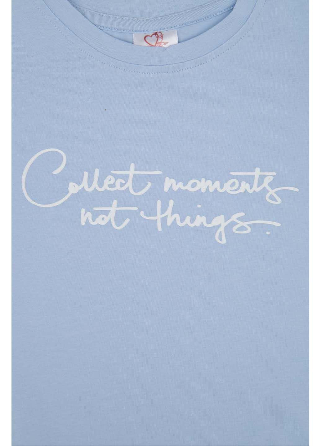 Блакитна літня футболка Miss Feriha