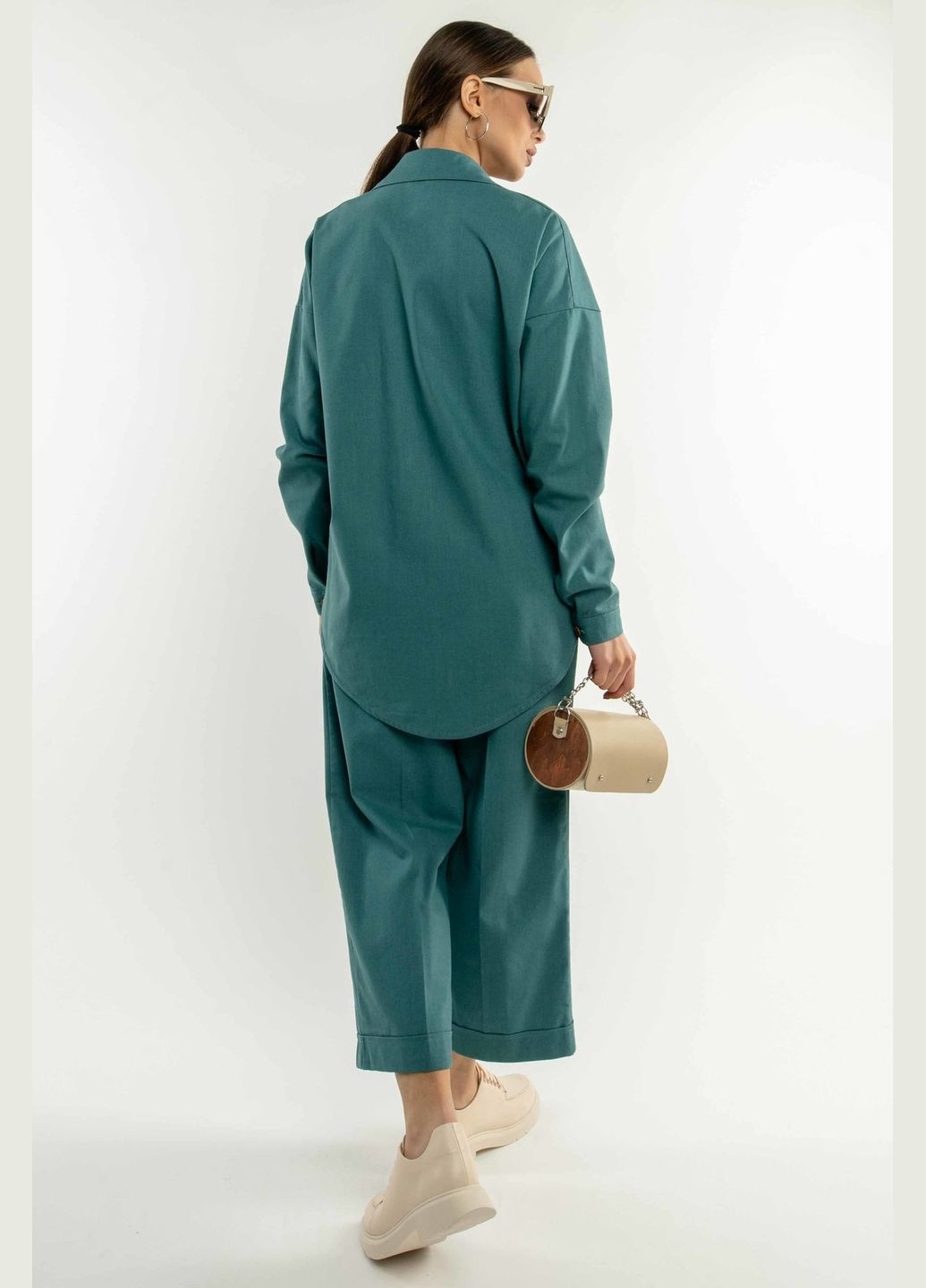 Бирюзовая повседневный рубашка RiMari