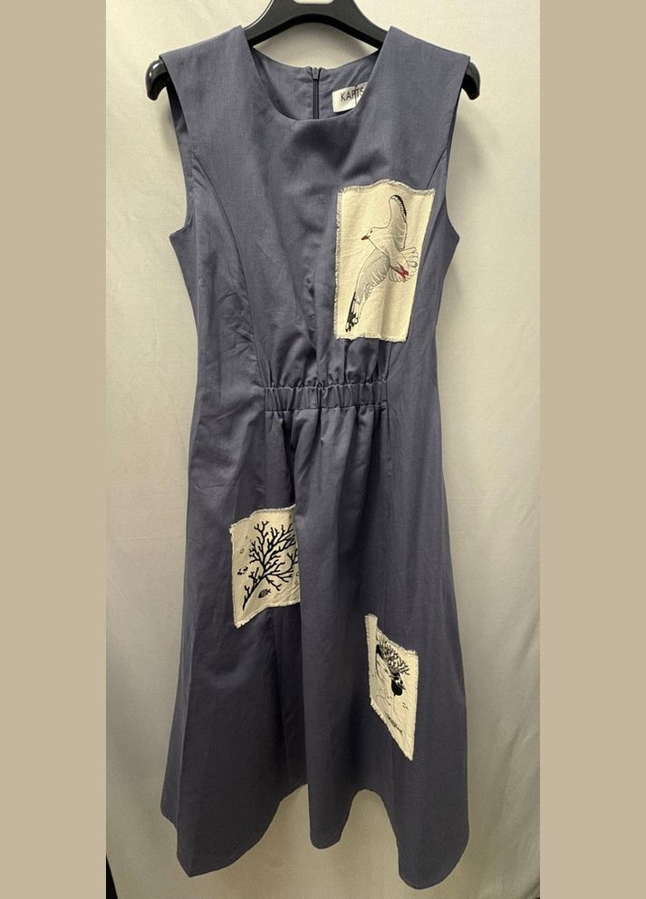 Серое платье женское серое с картинками mkks-427-3 KAPTSOVA