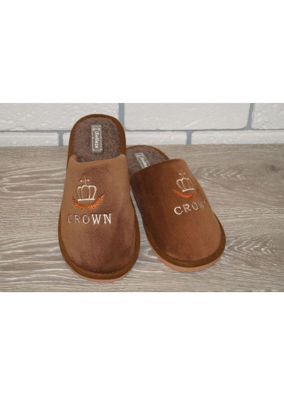 Кімнатні тапочки підліткові коричневі No Brand Sollaza (372388547)