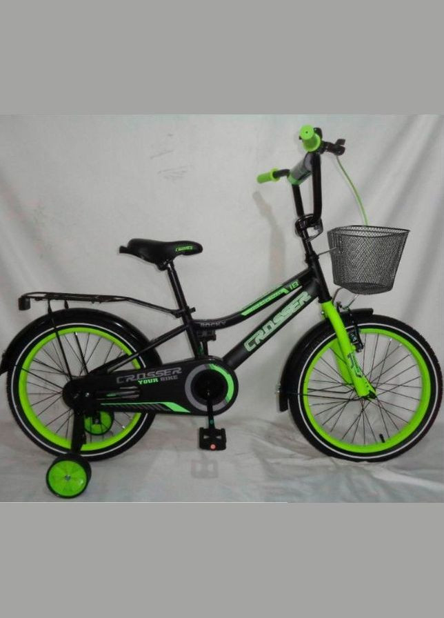 Дитячий велосипед Rocky -13 з кошиком і дод. коліщатками 4503 Салатовий, 12 Crosser (267810129)