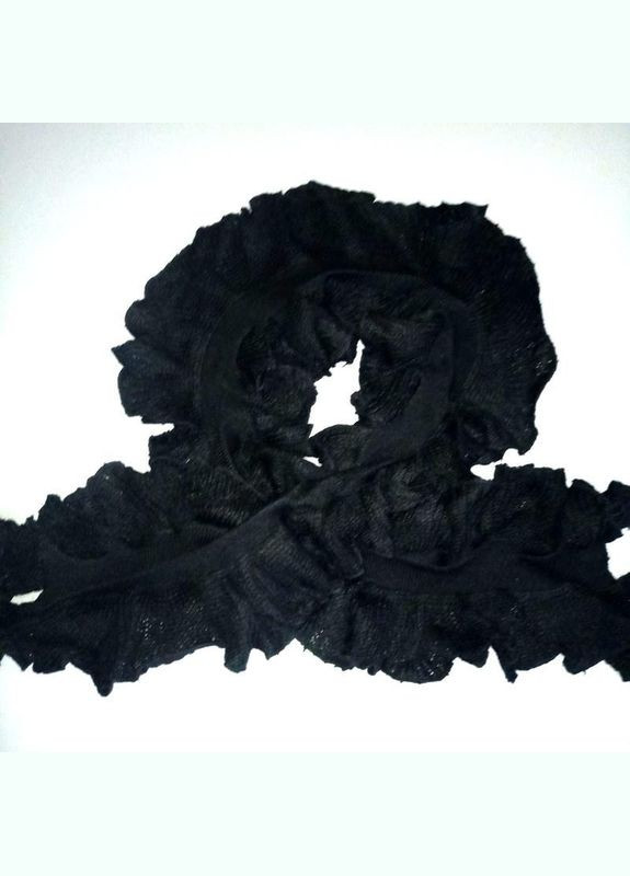 Шарф женский черный с воланами красивый аксессуар + подарок No Brand (337359558)