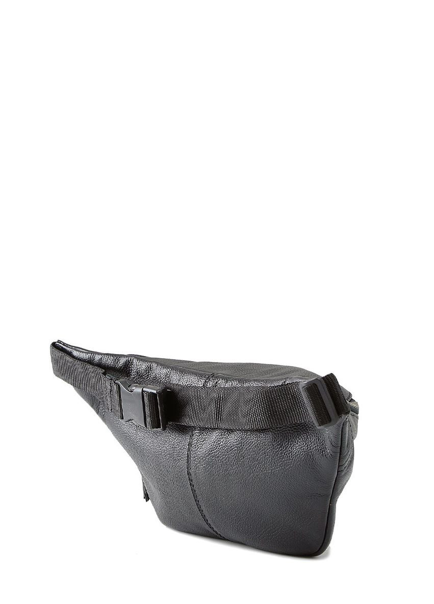 Кожаная сумка-бананка черная PoolParty (372657656)