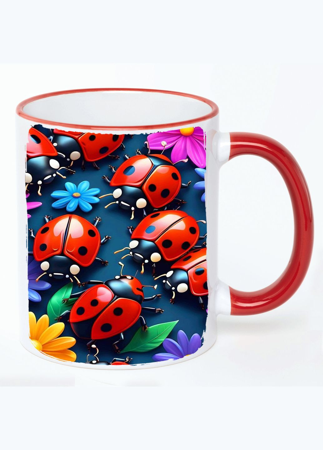 Чашка с детским рисунком (кружка, кружка) #0229 Белая с Красной ручкой 330 мл No Brand (322712205)