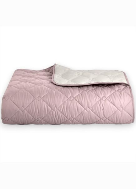 Двустороннее покрывало Cube 180х210 см микрофибра с антиаллергенным волокном, пудра/св.серый (8-32404*005) IDEIA (311226035)