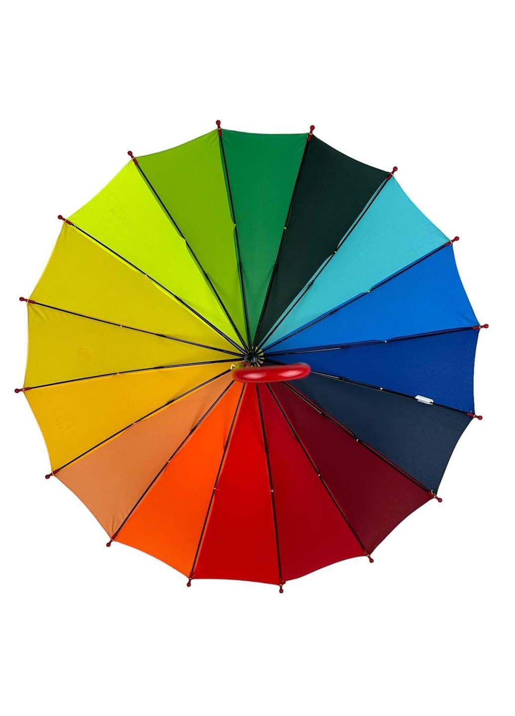 Детский полуавтоматический зонт-трость "Радуга" на 16 спиц Susino (289977484)