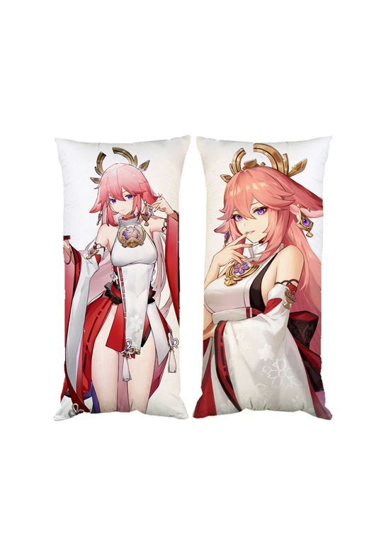 Подушка Яє Міко Геншин удар Genshin Impact двостороння 30х50 см (pp0072) No Brand (327006970)