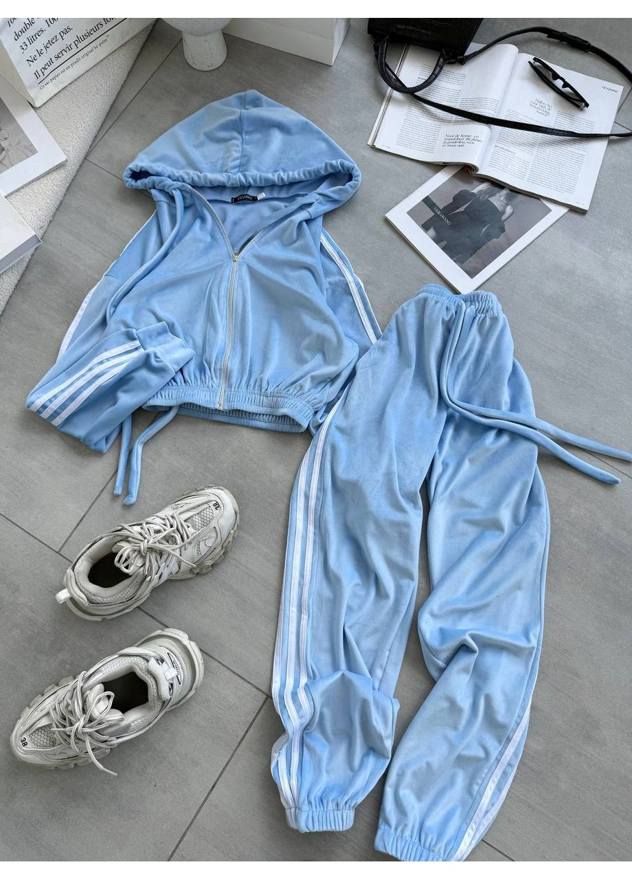 Женский велюровый спортивный костюм с капюшоном. Україна (361856509)