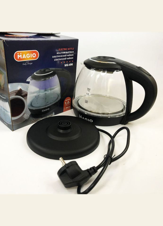 Електрочайник MG-496 1 л 900 Вт, Якісний електричний чайник для дому, Гарний електрочайник Magio (364665678)