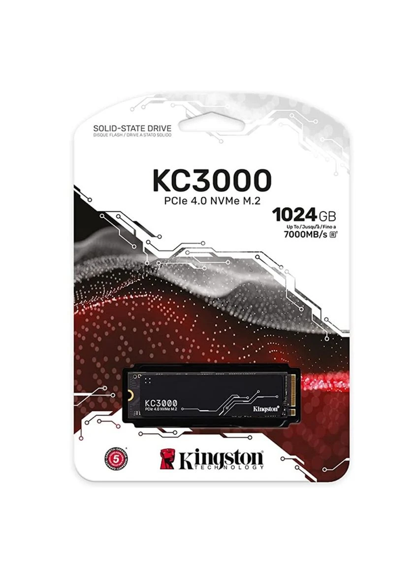 SSD M.2 KC3000 1024GB NVMe 2280 PCIe 4.0 x4 3D NAND TLC Kingston (302547147)