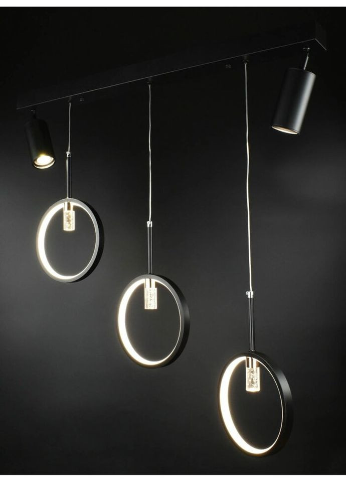 Люстра светодиодная потолочная LED светильник для квартиры на потолок лэд 26836 Черный 30-150х6х80 см. Sunnysky (324395804)