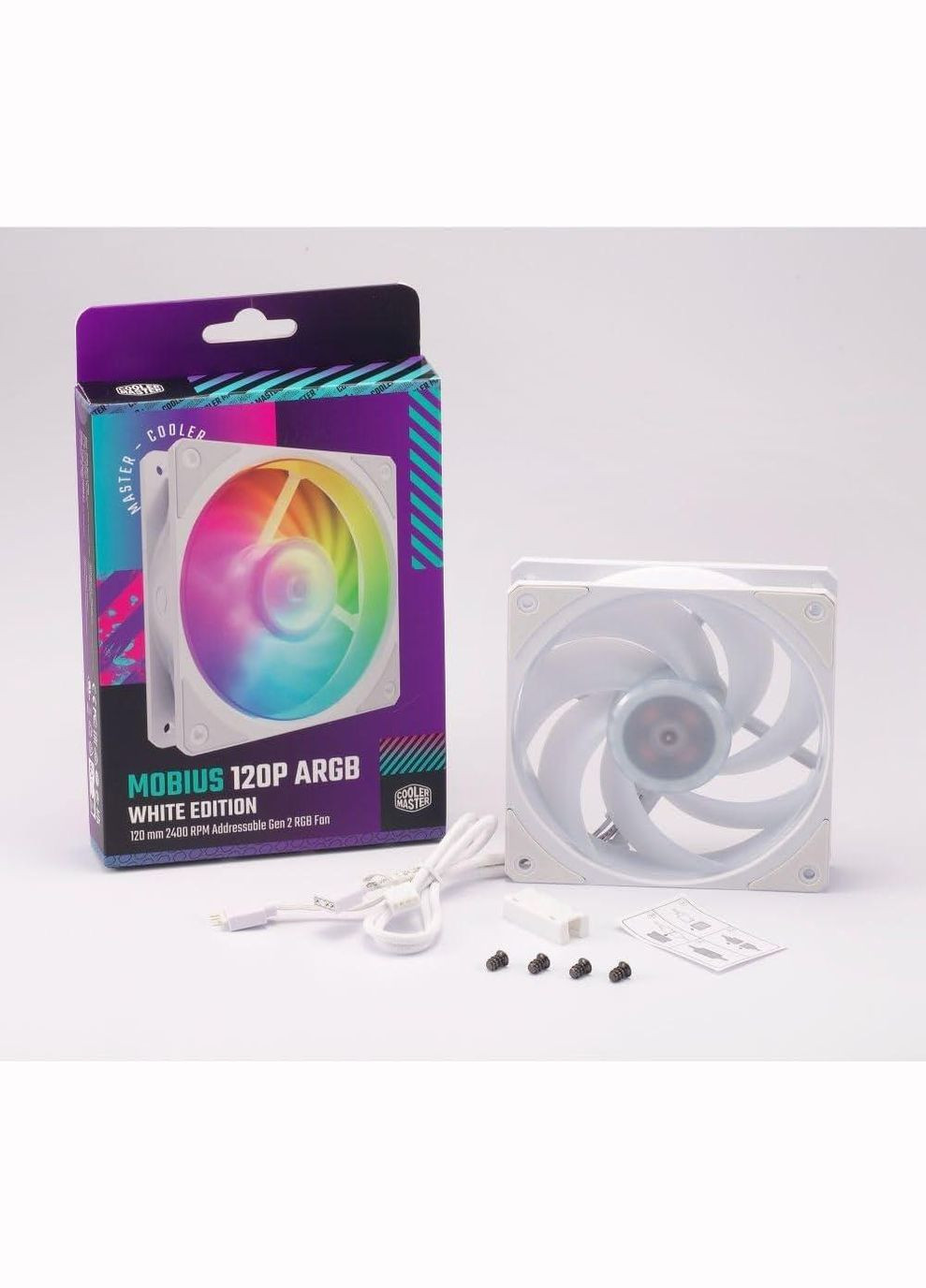 Кулер Mobius 120P ARGB рамка Air-Focus, RGB Gen 2 (Білий) Cooler Master (296790760)