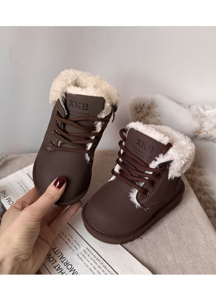 Черевики зимові дитячі колір коричневий 10987 No Brand (370499858)