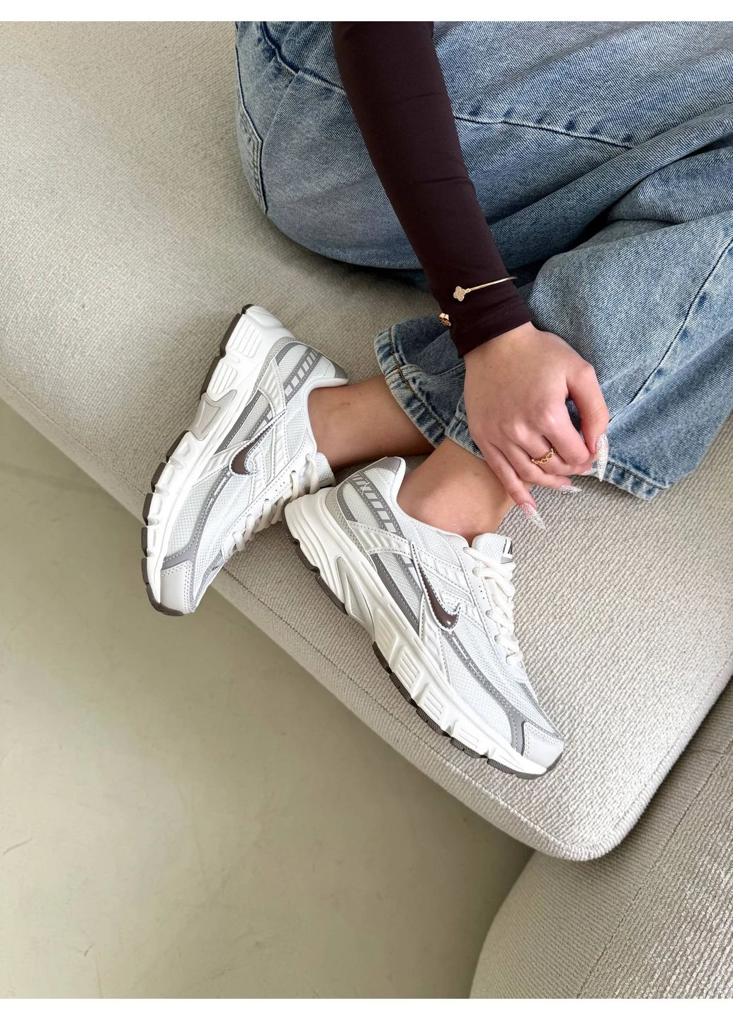 Бежевые демисезонные кроссовки мужские nike initiator beige brown найк инитиатор бежевые No Brand