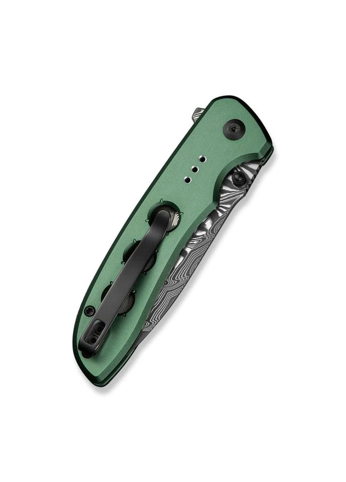 Складной нож туристический Hyperpulse, (8.9 см) Damascus / Aluminum темно-зеленый Civivi (392458102)