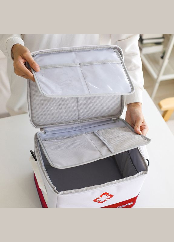 Аптечка, сумка-органайзер для медикаментів каркасна Велика 31x24x22см з ременем ( код: IBC004LOR ) No Brand (334689354)