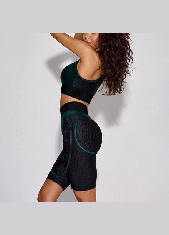 Велосипедки з еластичної сіточки та ефектом пуш-ап, темно-зеленого кольору, розмір S Trends (330245529)