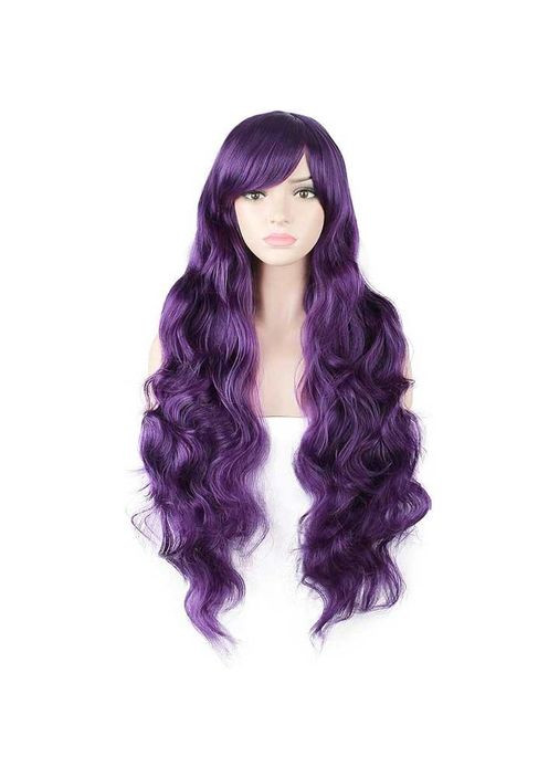 Перука хвиляста аніме 80см косплей «Фіолетова» - (372734385)