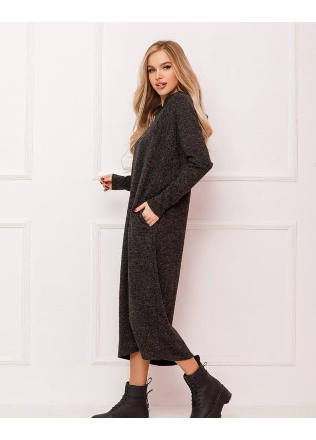 Чорна повсякденний сукня 12131a чорний ISSA PLUS