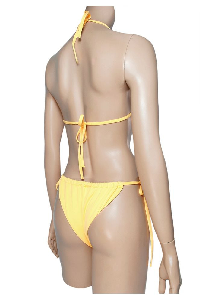 Жовтий літній купальник з м'якою квадратною чашкою та трусиками на зав'язках распаровка модель 0258 арт.w86129 бікіні, роздільний Z.Five