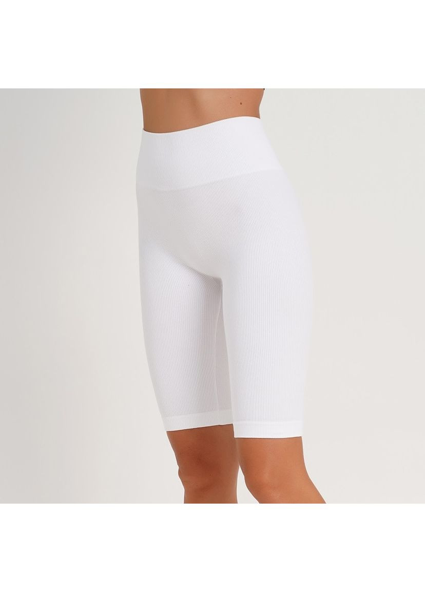 Велосипедки жіночі безшовні з високою талією в рубчик Giulia Tracks Rib Bianco S/M Білі No Brand (369768622)