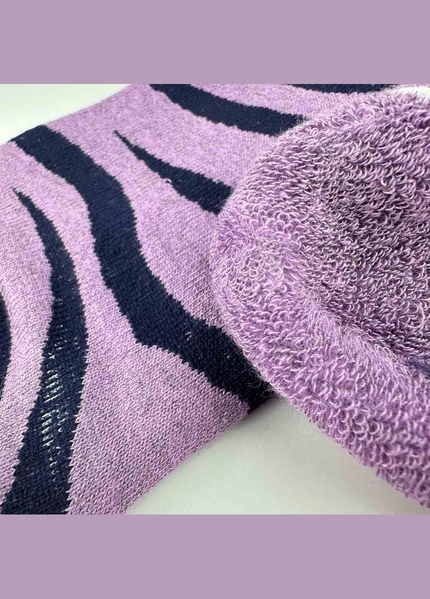 Лавандові теплі шкарпетки жіночі класичні в смужку греві високі 36-41 GM Textile (313399515)