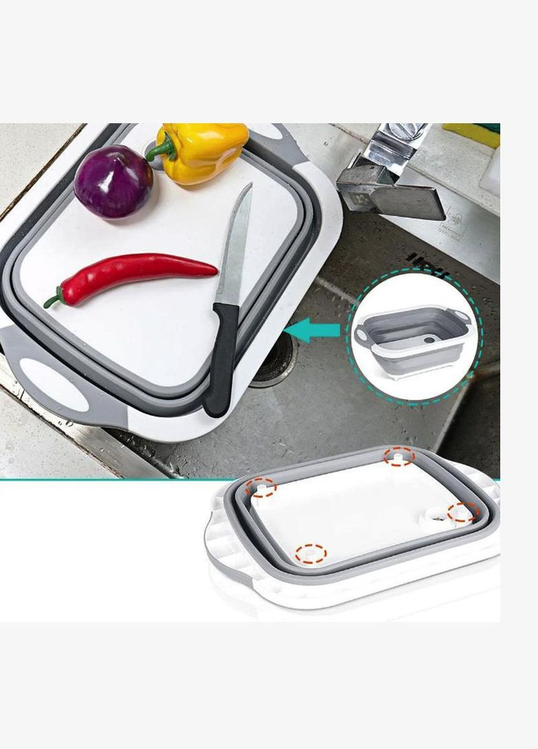 Складана обробна дошка трансформер 3 в 1 миска та друшляк 40 х 30 см No Brand (315633179)
