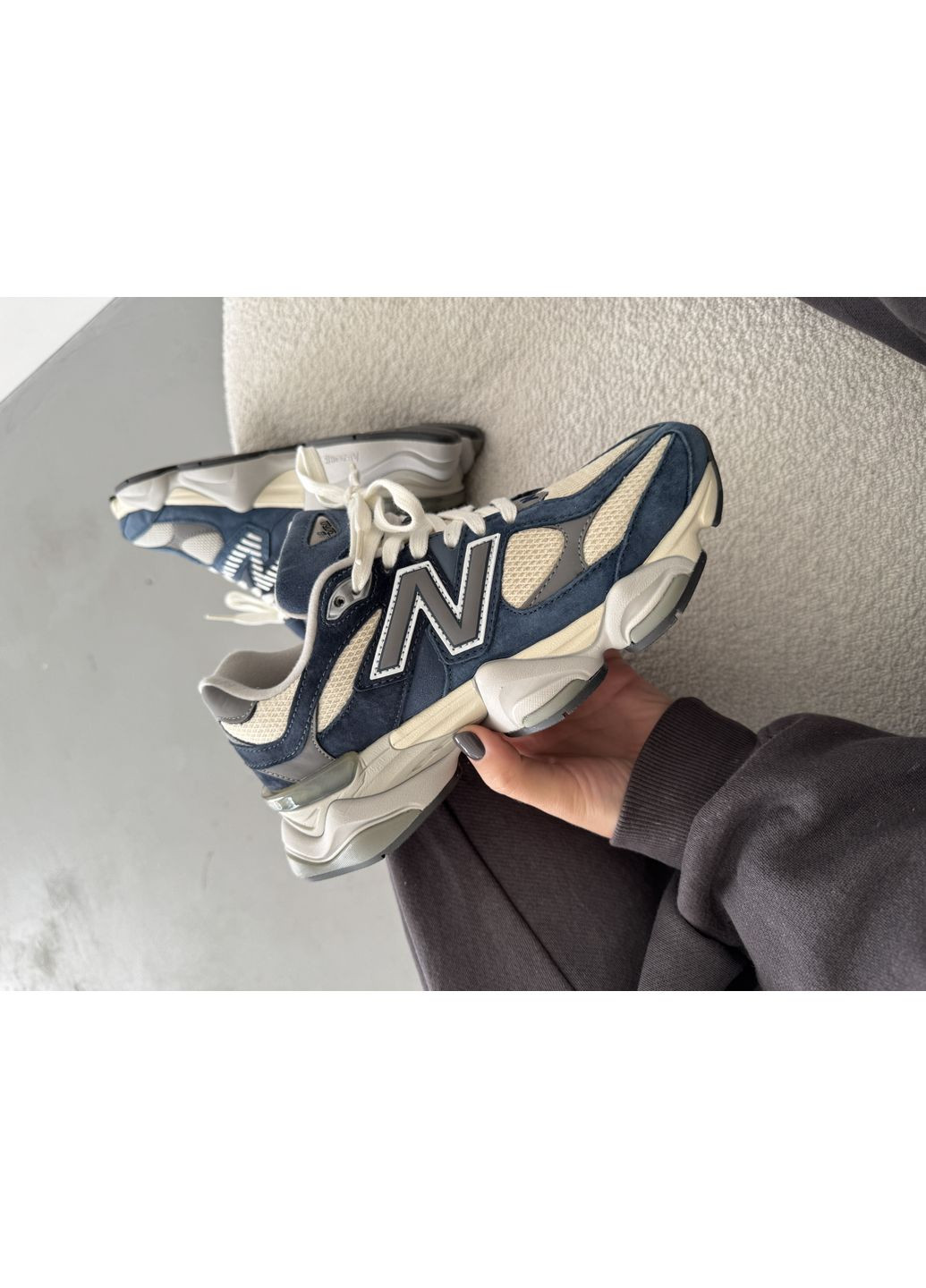 Сірі Осінні кросівки чоловічі new balance 9060 indigo blue / grey нью беланс 9060 No Brand