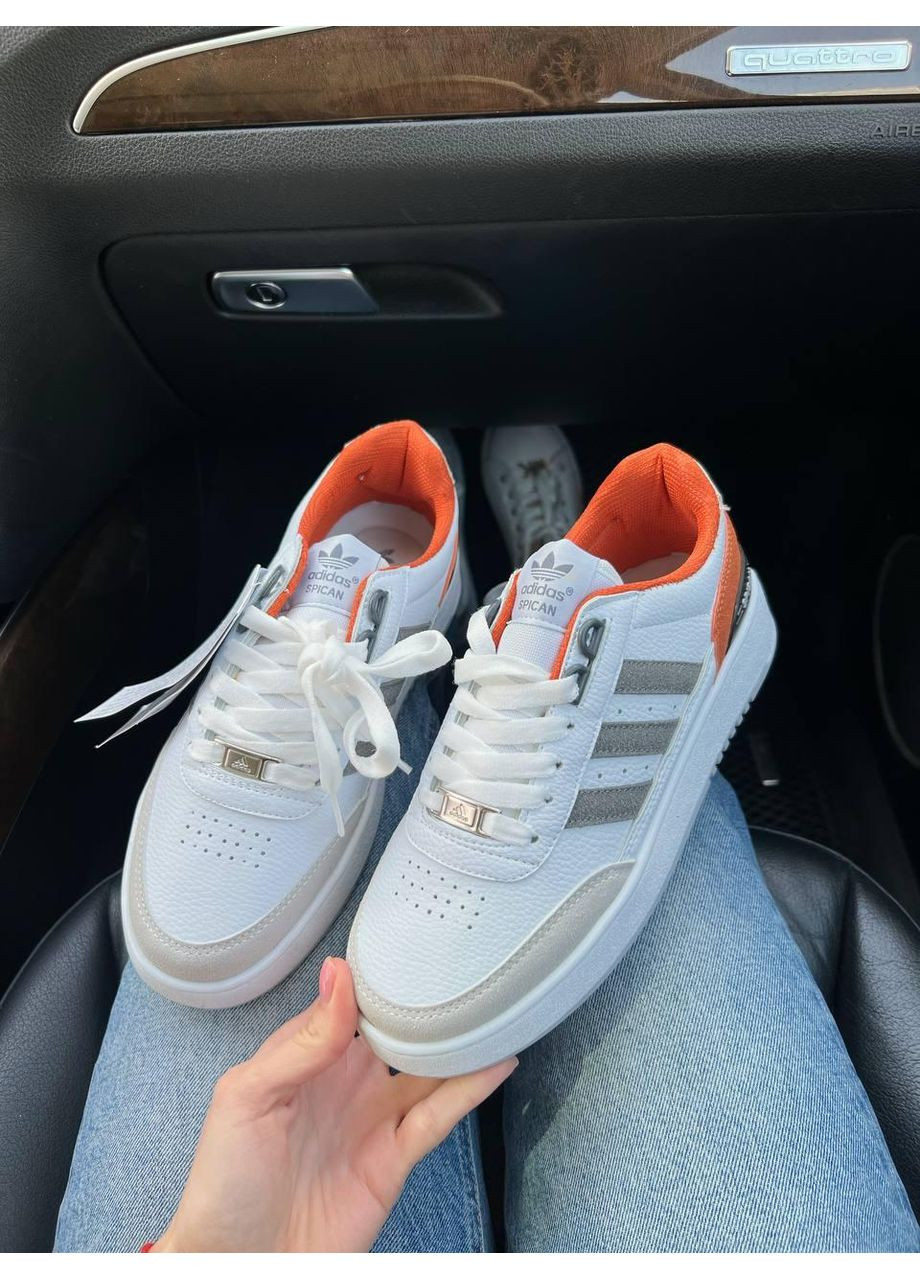 КРОССОВКИ ЖЕНСКИЕ ADIDAS SPICAN WHITE ORANGE АДИДАС No Brand белые демисезоны (369389473)