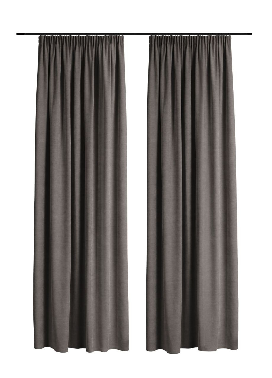 Шторы из матового шенила 2шт. 2,5м х от 2,5м до 3м HYGG (370367086)