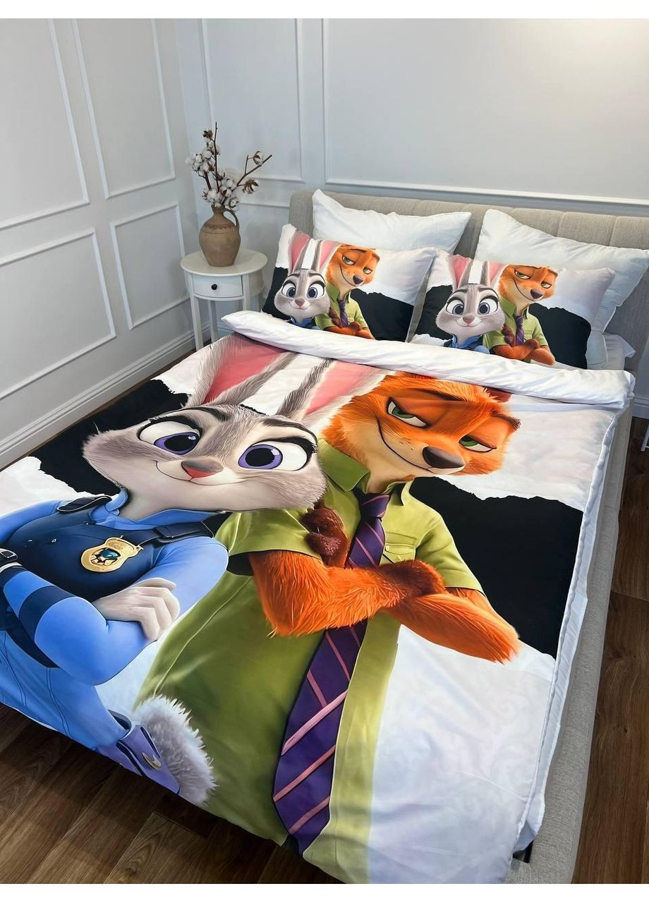 Полуторный комплект постельного белья из микросатина Зоотрополис (Zootropolis) Україна ТД (369657194)