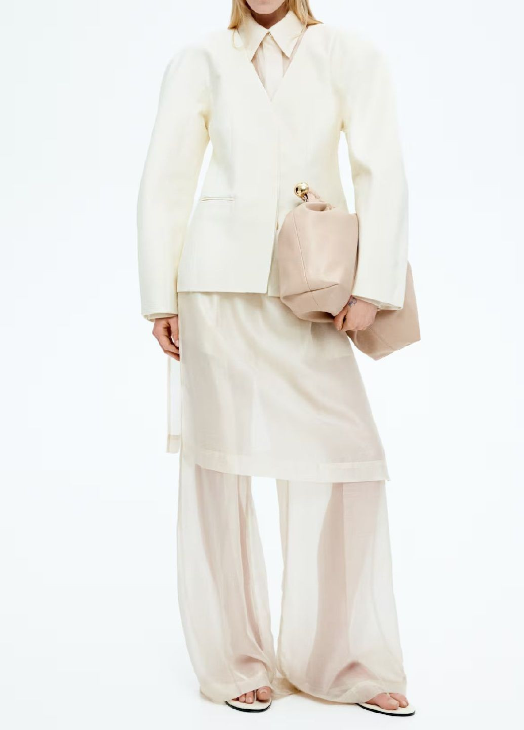 Молочный женский жакет H&M однотонный - всесезон