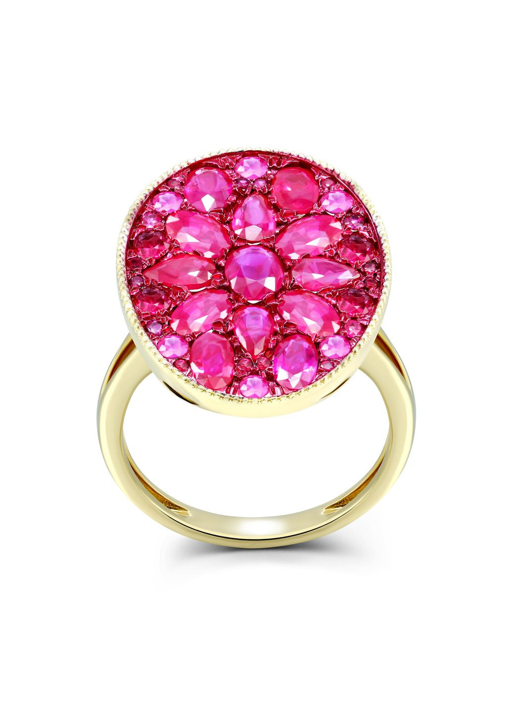 Каблучка з рубінами у жовтому золоті 1-248 116 Zarina (333833146)