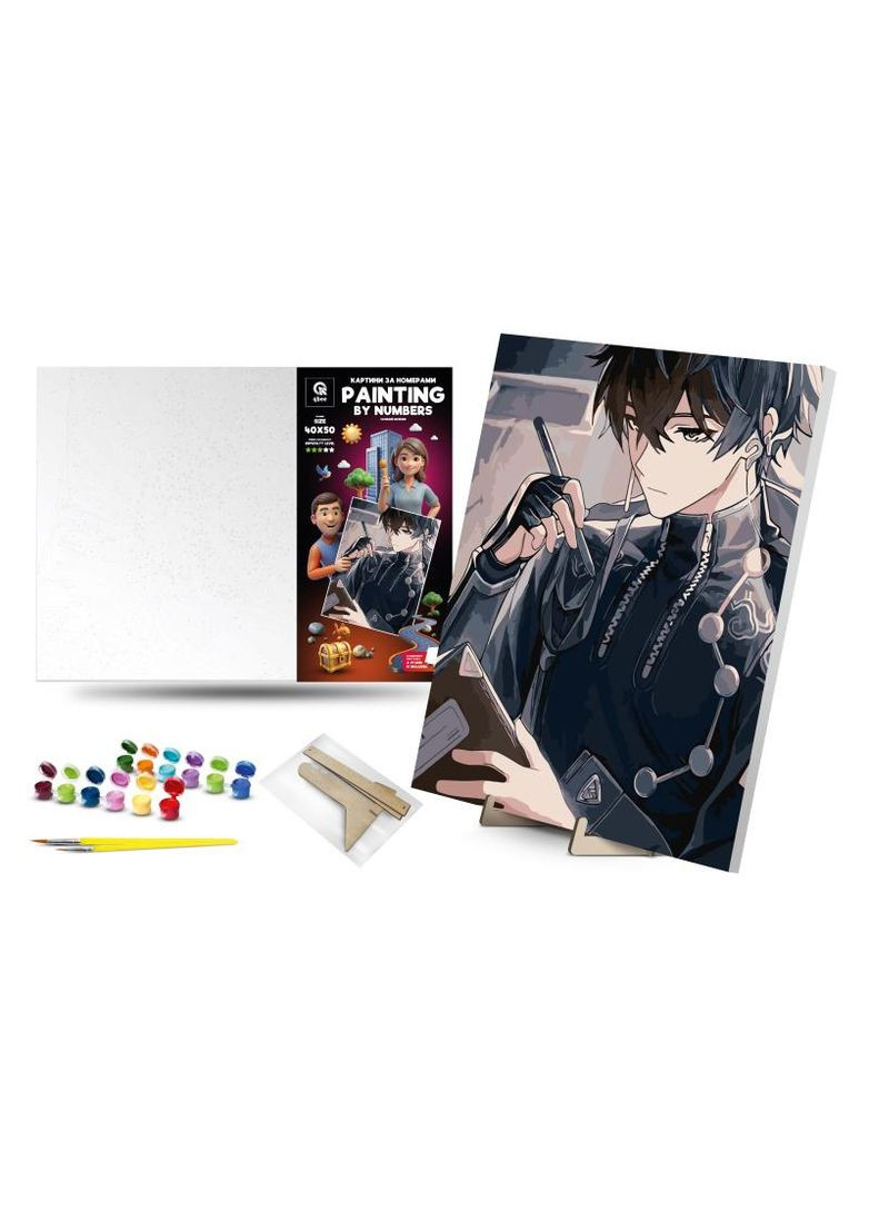 Набір для розпису по номерах 40х50 см QB900-025 "Чарівний мрійник" з дерев'яною підставкою qbee (368709330)