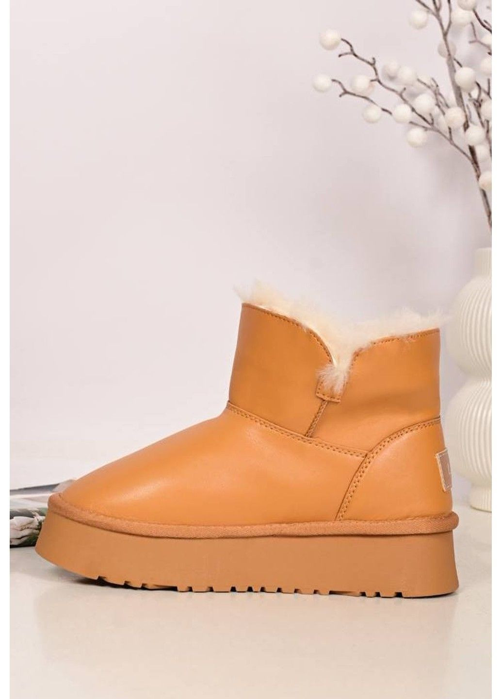 Уггі жіночі Lilin шкіряні на хутрі коричневі (L951-9) Lilin Shoes (369148385)